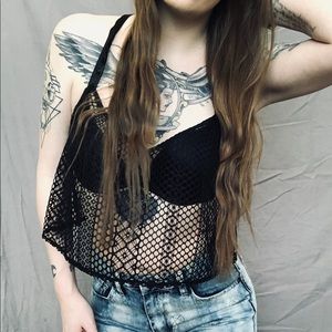 Black Victoria’s Secret Mesh Crop Top